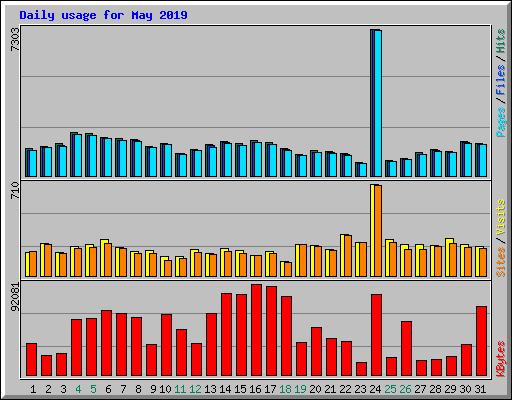 Daily usage for May 2019