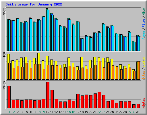 Daily usage for January 2022