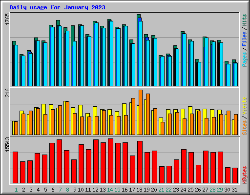 Daily usage for January 2023