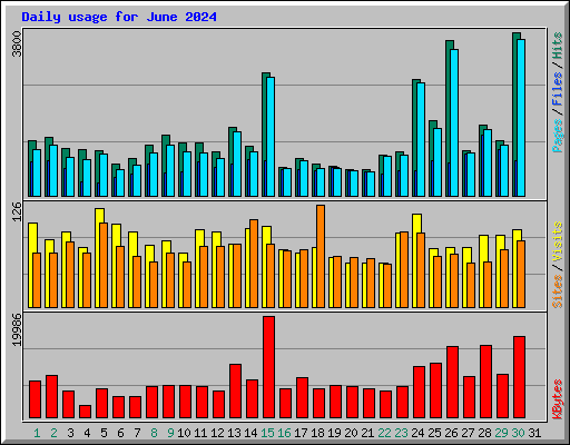 Daily usage for June 2024