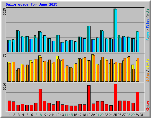 Daily usage for June 2025