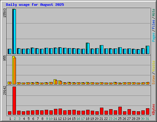 Daily usage for August 2025