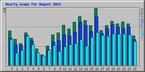 Hourly usage for August 2013