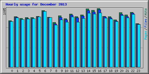 Hourly usage for December 2013