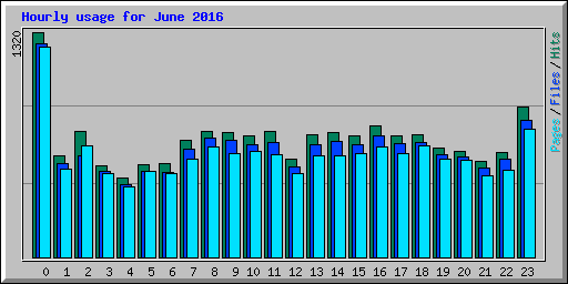 Hourly usage for June 2016