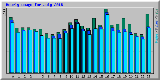 Hourly usage for July 2016