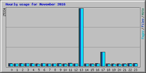 Hourly usage for November 2016