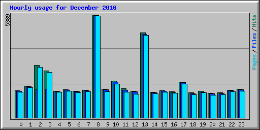 Hourly usage for December 2016