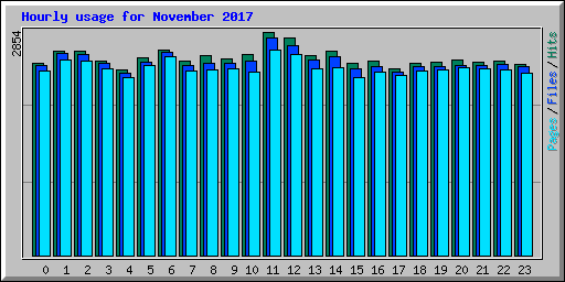 Hourly usage for November 2017