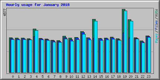 Hourly usage for January 2018