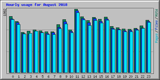 Hourly usage for August 2018