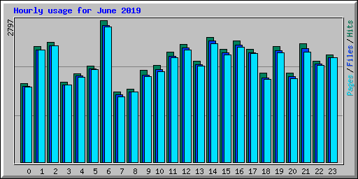 Hourly usage for June 2019