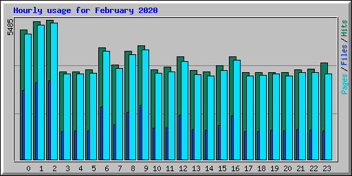 Hourly usage for February 2020
