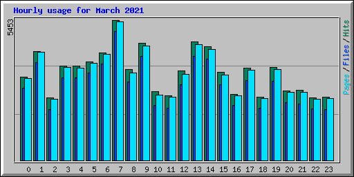 Hourly usage for March 2021