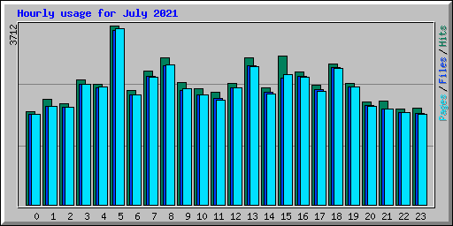 Hourly usage for July 2021
