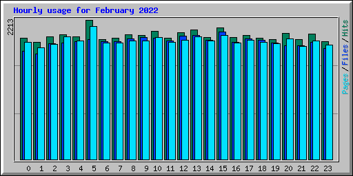 Hourly usage for February 2022