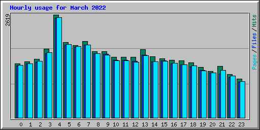 Hourly usage for March 2022