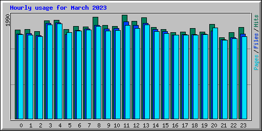 Hourly usage for March 2023