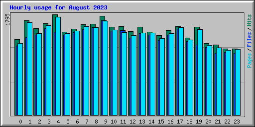 Hourly usage for August 2023