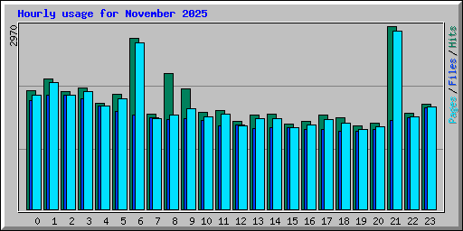 Hourly usage for November 2025